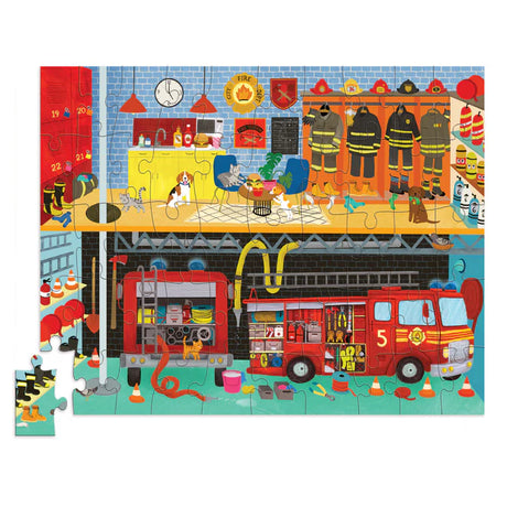 Crocodile Creek 50pc Flat House Puzzle - Fire House