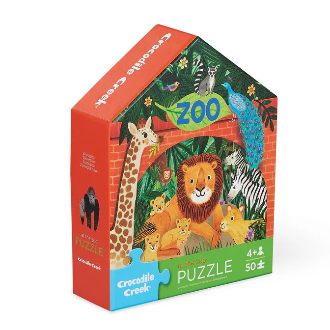 Crocodile Creek 50pc Flat House Puzzle - At The Zoo