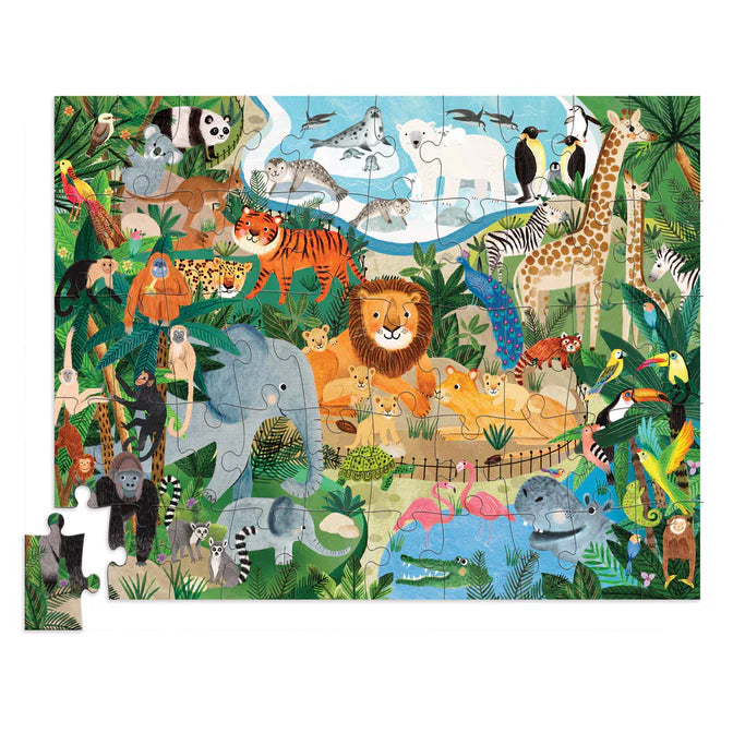 Crocodile Creek 50pc Flat House Puzzle - At The Zoo
