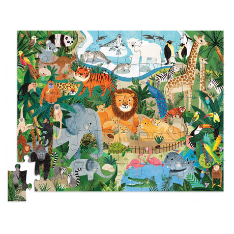 Crocodile Creek 50pc Flat House Puzzle - At The Zoo
