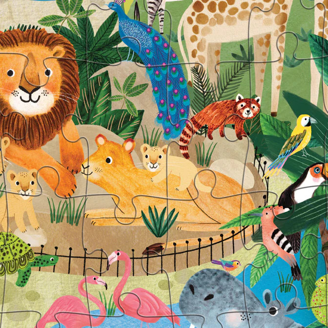 Crocodile Creek 50pc Flat House Puzzle - At The Zoo