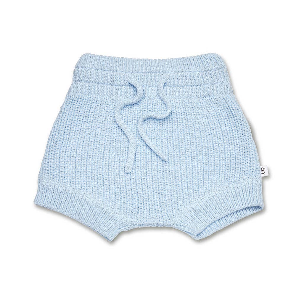 Snuggle Hunny Organic Cotton Knit Shorts - Baby Blue
