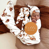 Snuggle Hunny Lion Jersey Wrap + Beanie Set
