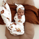 Snuggle Hunny Lion Jersey Wrap + Beanie Set