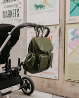 OiOi Signature Nappy Backpack - Olive Vegan Leather