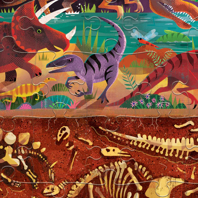 Crocodile Creek 60pc Above & Below Puzzle - Dinosaur