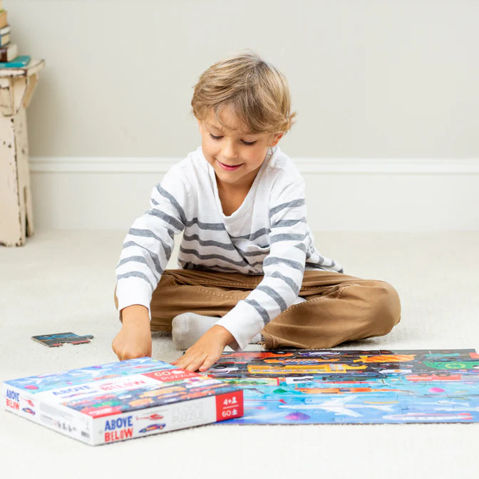Crocodile Creek Above & Below 60pc Puzzle - Things That Go
