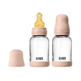 BIBS Glass Bottle Complete Set (2 Pack) 120ml Latex - Blush