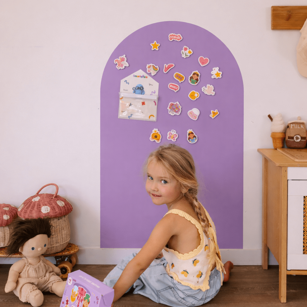 SmartyPals Magnetic Playwall™ - Magnetic Wall Decal for Kids & Playrooms: Olive