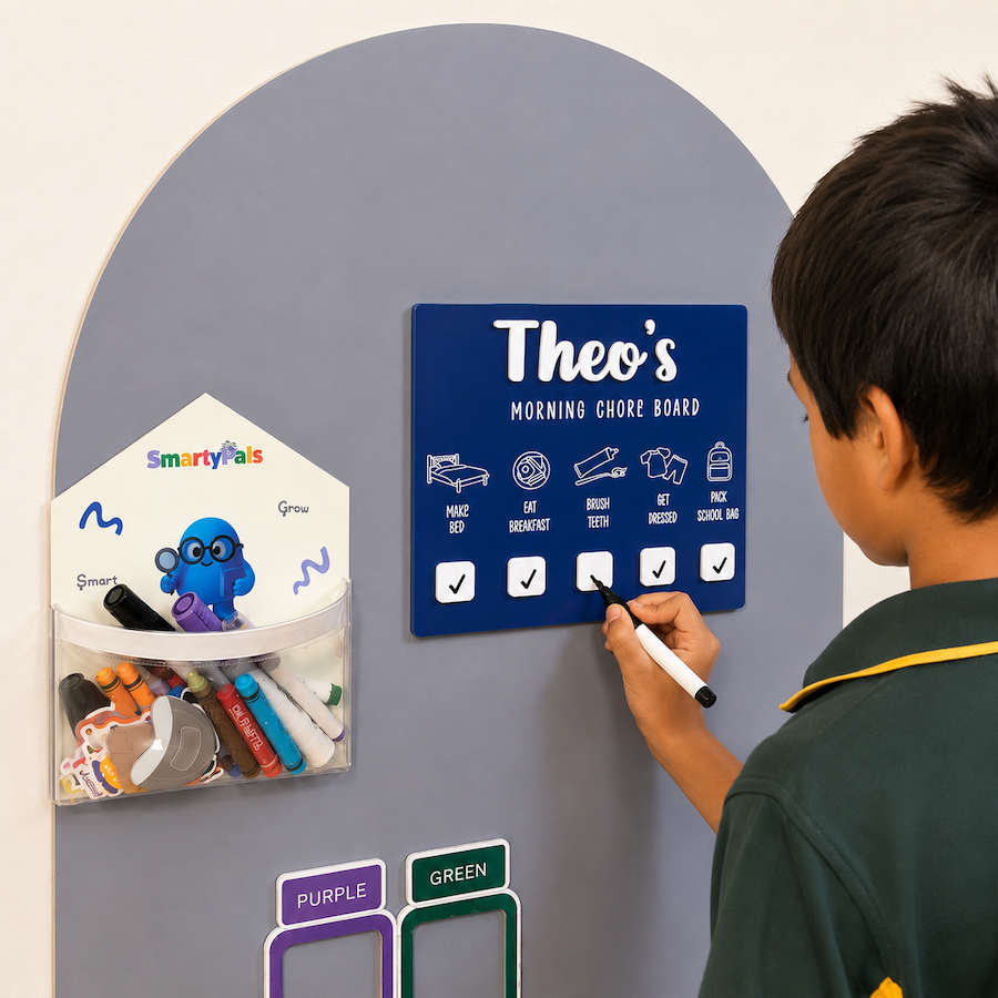 SmartyPals Magnetic Playwall™ - Magnetic Wall Decal for Kids & Playrooms: Olive