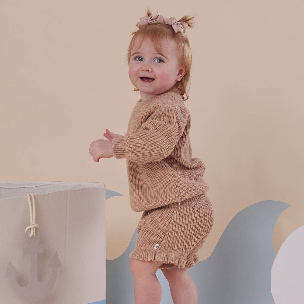 Snuggle Hunny Oversized Cotton Knit Jumper - Hazelnut