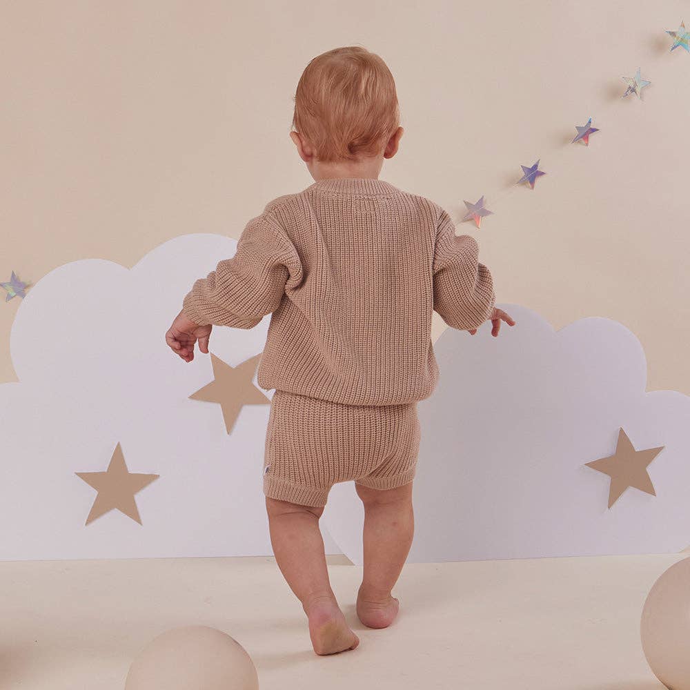 Snuggle Hunny Oversized Cotton Knit Jumper - Hazelnut