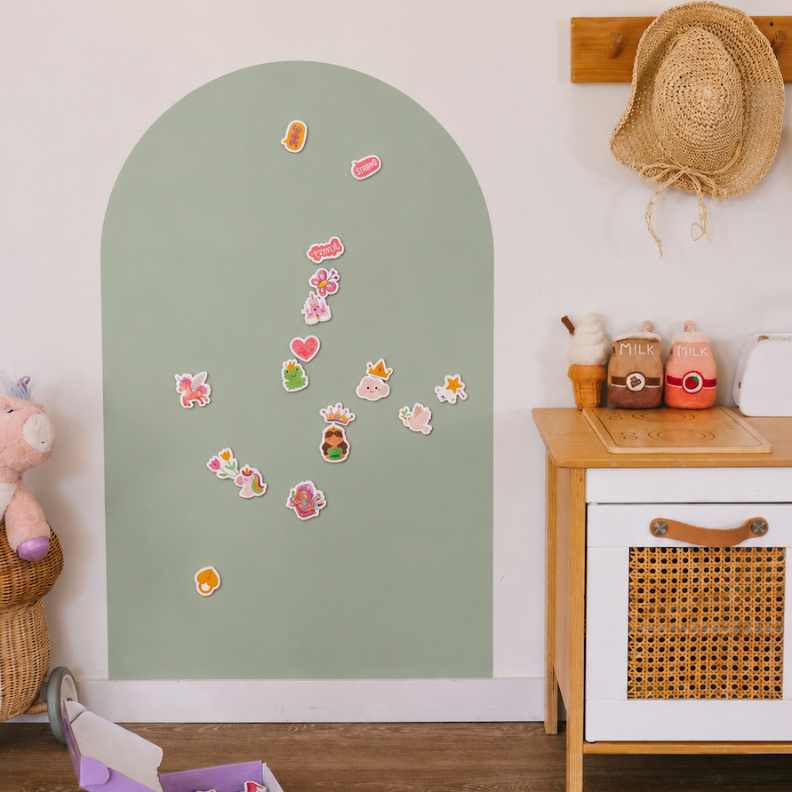 SmartyPals Magnetic Playwall™ - Magnetic Wall Decal for Kids & Playrooms: Olive