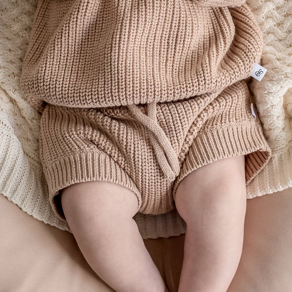 Snuggle Hunny Organic Cotton Knit Shorts - Hazelnut