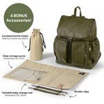 OiOi Signature Nappy Backpack - Olive Vegan Leather