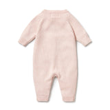Wilson + Frenchy Knitted Cable Growsuit - Pink