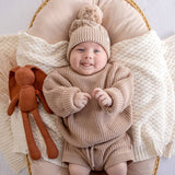 Snuggle Hunny Oversized Cotton Knit Jumper - Hazelnut