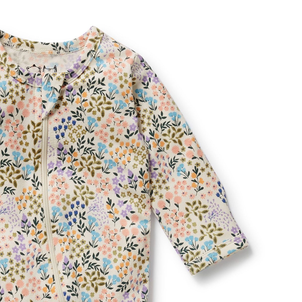 Wilson + Frenchy Organic Zipsuit with Feet - Tiny Bloom