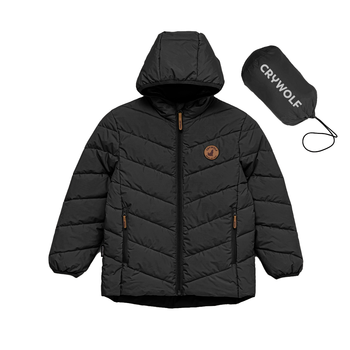 Crywolf Eco-Puffer Jacket - Black