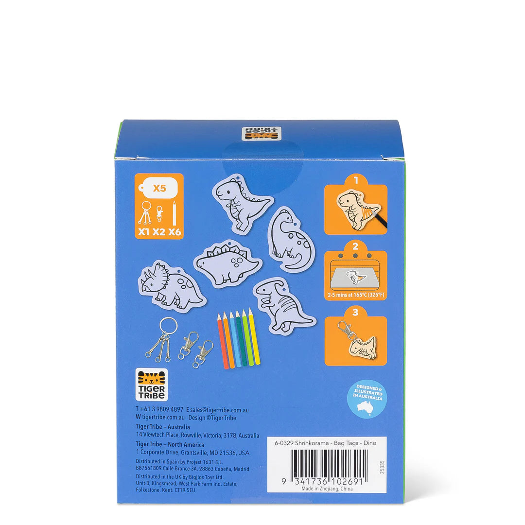 Tiger Tribe Shrinkorama Bag Tag - Dino