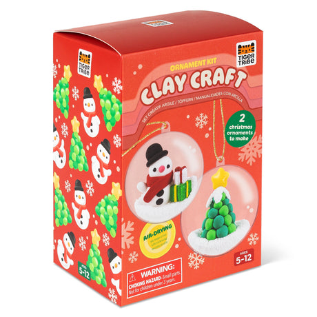 Tiger Tribe Clay Craft - Ornament Kit - Snowman + Tree