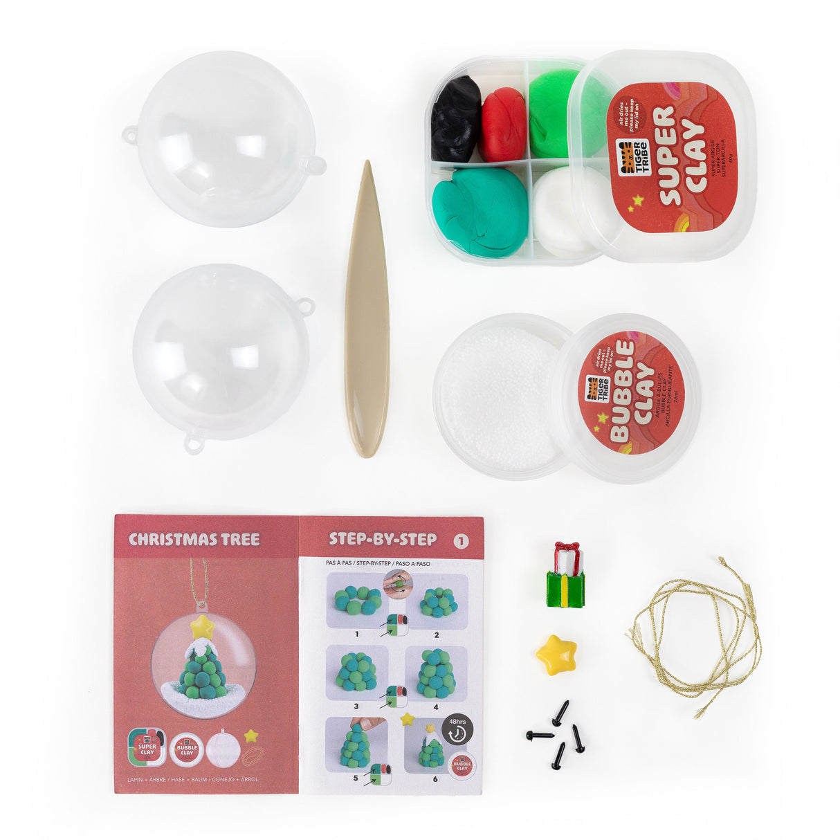 Tiger Tribe Clay Craft - Ornament Kit - Snowman + Tree