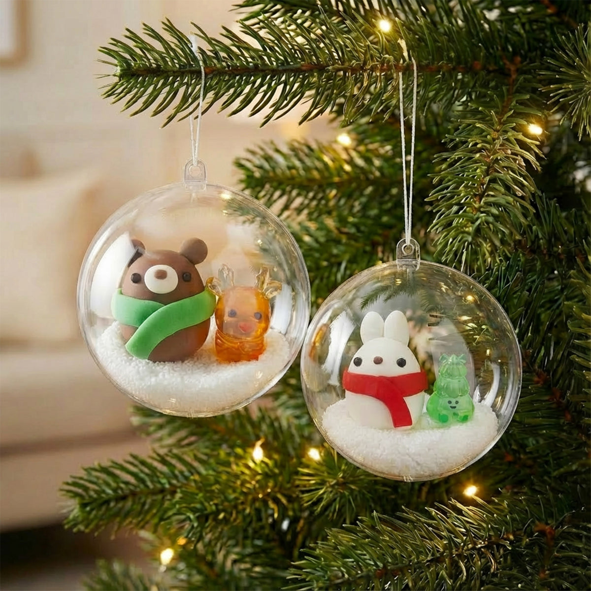 Tiger Tribe Clay Craft - Ornament Kit - Bear + Bunny