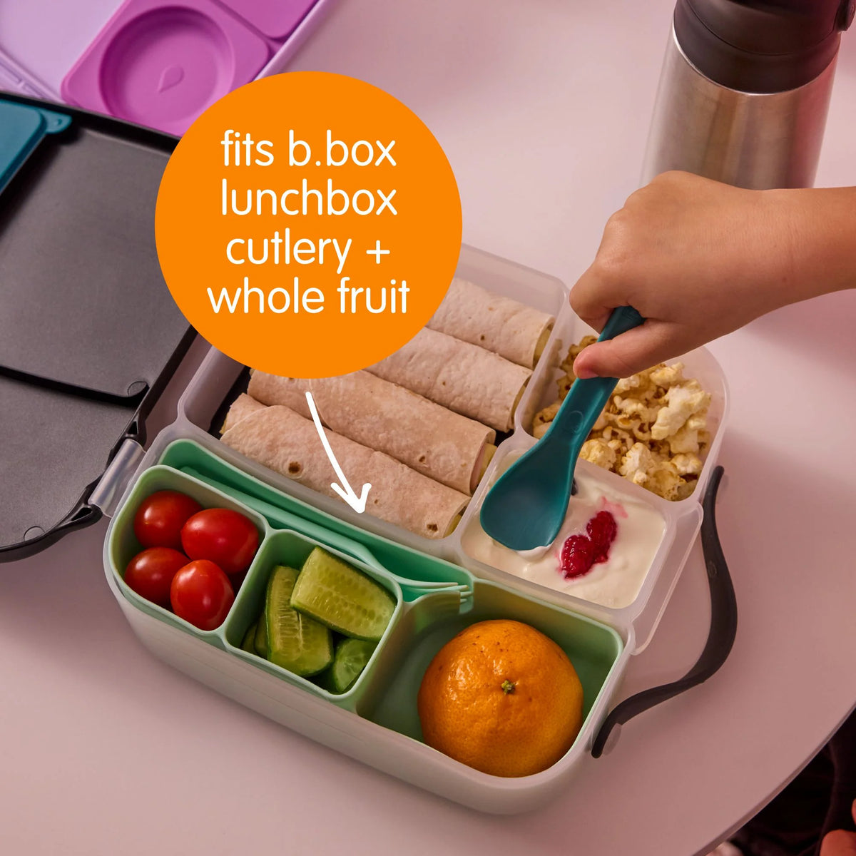 b.box Silicone Bento Tray Lunchbox - Electric Jungle