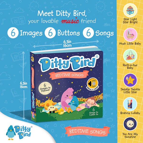 Ditty Bird Bedtime Songs Rechargeable Sound Book