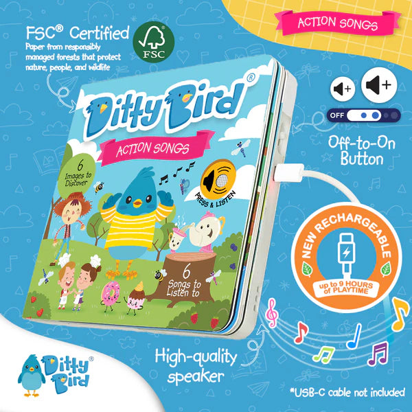 Ditty Bird Action Songs Rechargeable Sound Book