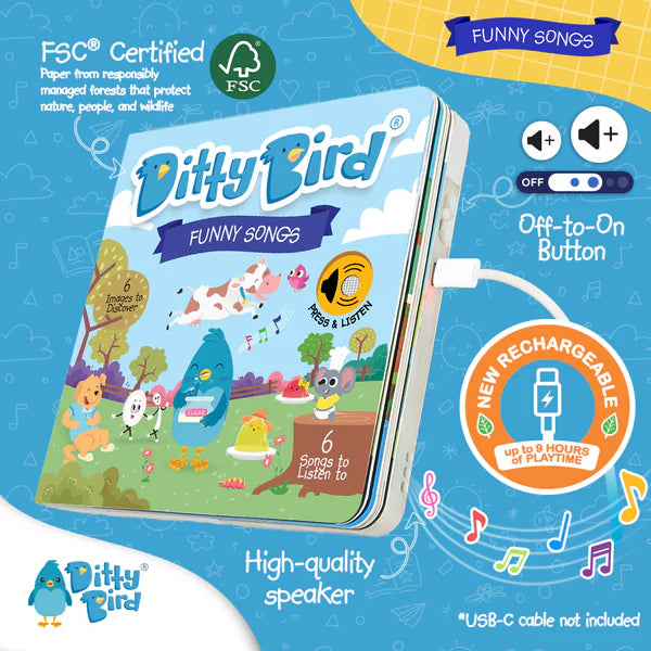 Ditty Bird Funny Songs Rechargeable Sound Book