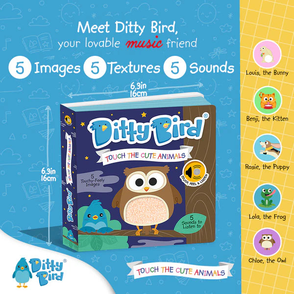 Ditty Bird Touch The Cute Animals Rechargeable Sound Book