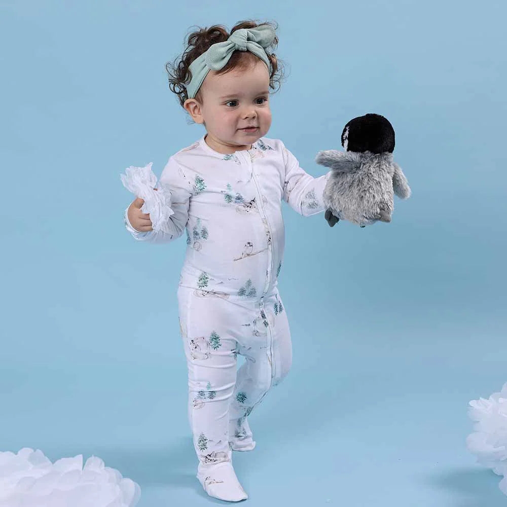 Snuggle Hunny- Arctic Organic Snuggle Sleepsuit Zip Footie