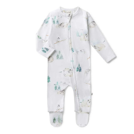 Snuggle Hunny- Arctic Organic Snuggle Sleepsuit Zip Footie