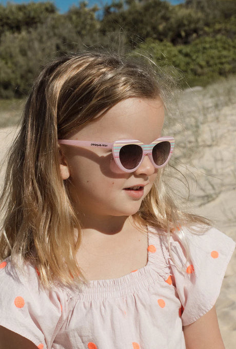 Frankie Ray Kids Sunglasses - Eadie Jelly Pink/Rainbow Stripe