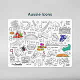 Hey Doodle Reusable Colouring Mat - Aussie Icons