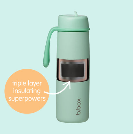 b.box Insulated Flip Top Bottle 690ml - White Out