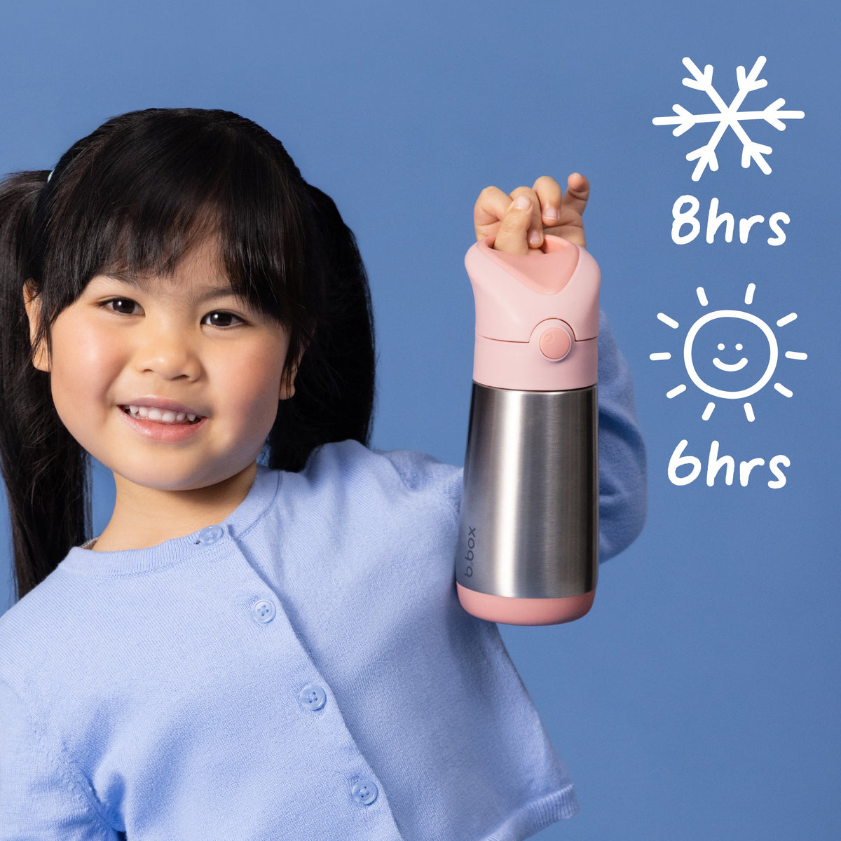 b.box Insulated Drink Bottle 350ml - Flamingo Fizz