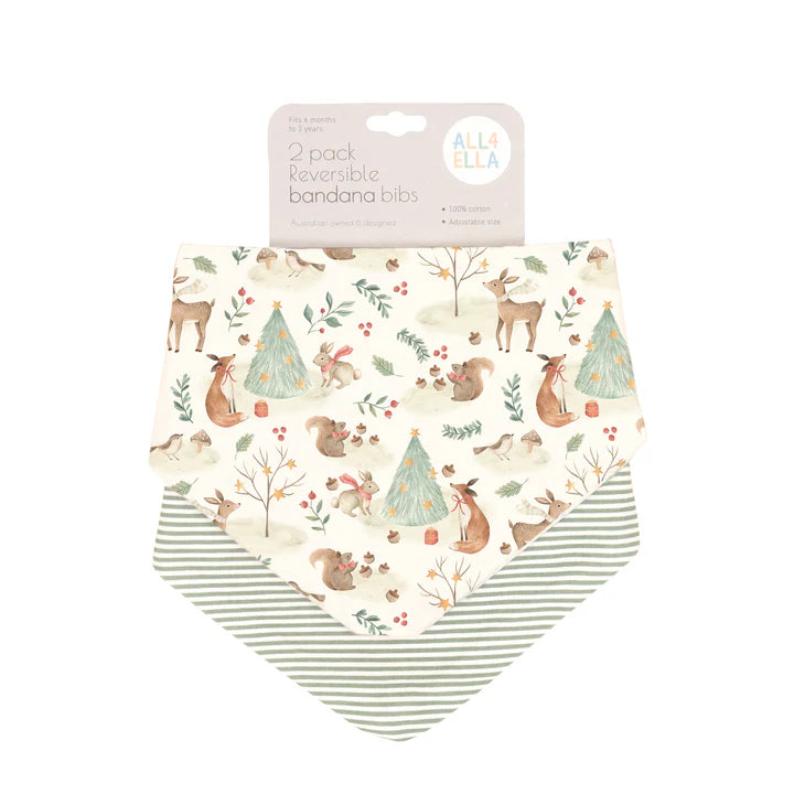 All4Ella Bandana Bibs 2pk - Christmas
