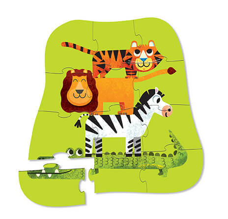 Crocodile Creek Mini Puzzle 12pc - Jungle Friends