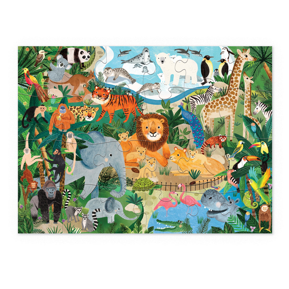 Crocodile Creek Little Building Puzzle 24 pc - Zoo