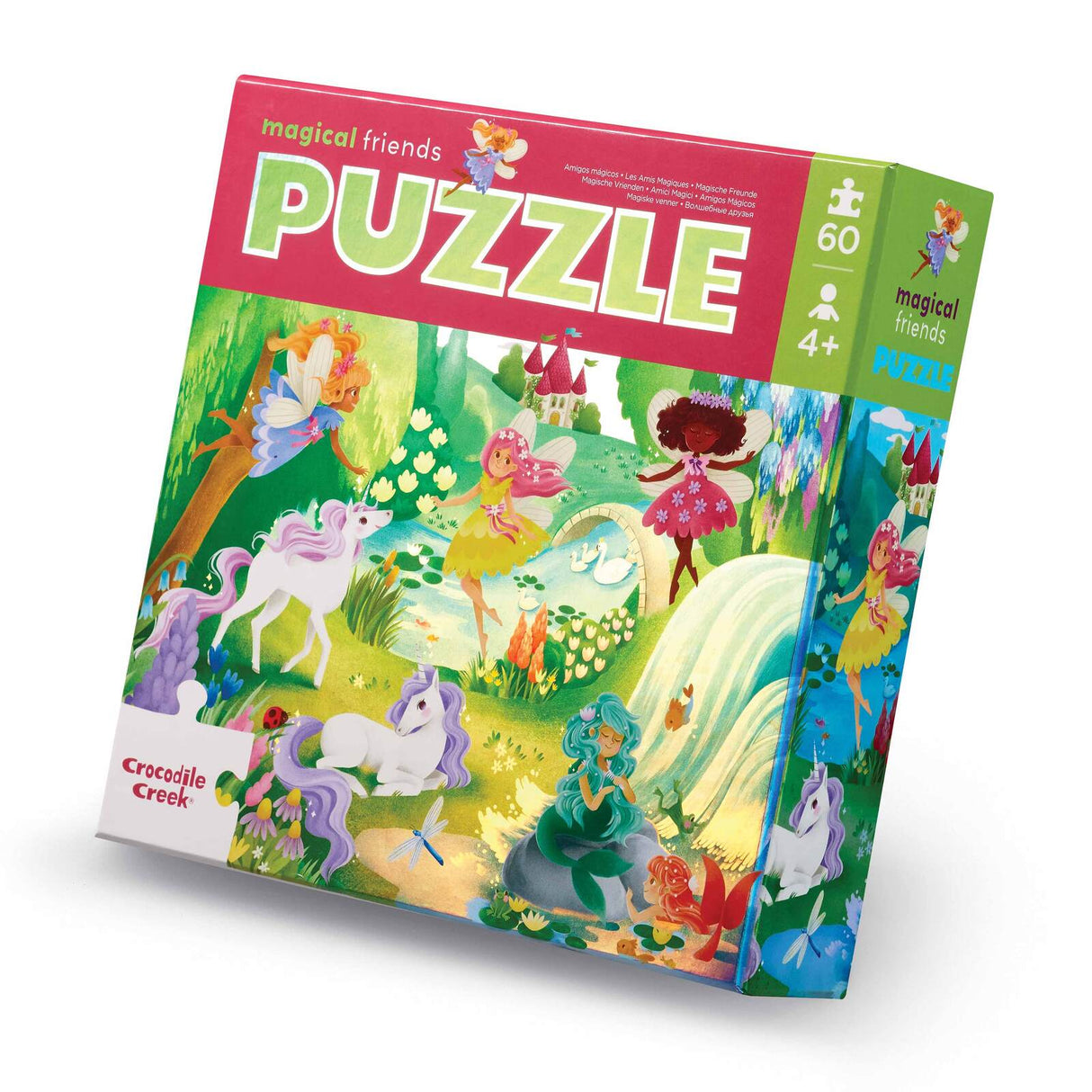 Crocodile Creek Foil Puzzle Shimmering - Magical Friends