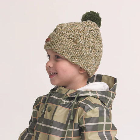Crywolf Pom Pom Beanie - Olive Speckle