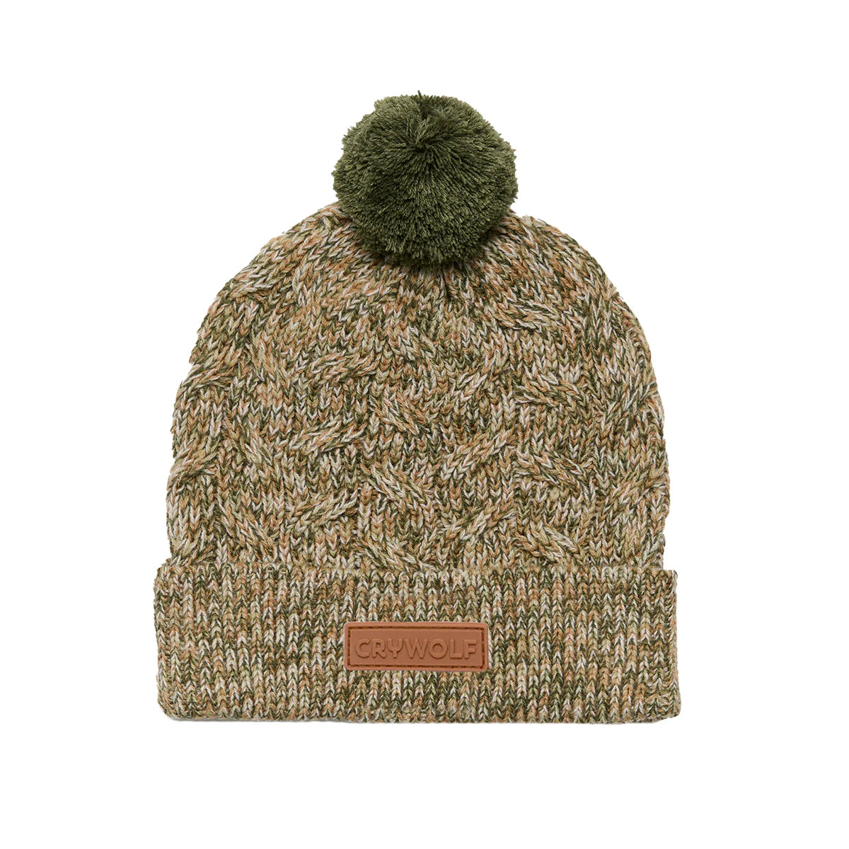 Crywolf Pom Pom Beanie - Olive Speckle