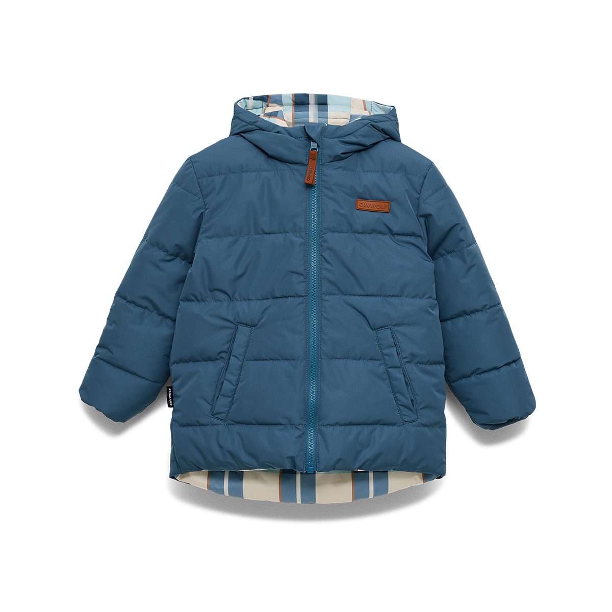 Crywolf Reversible Eco-Puffer - Blue Plaid
