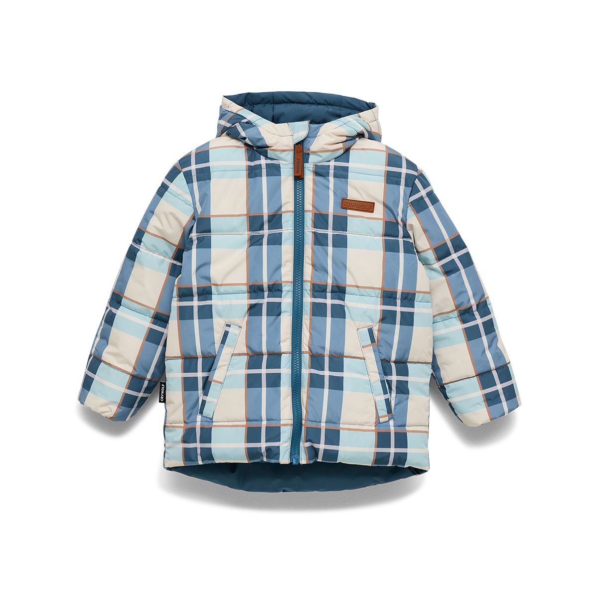 Crywolf Reversible Eco-Puffer - Blue Plaid