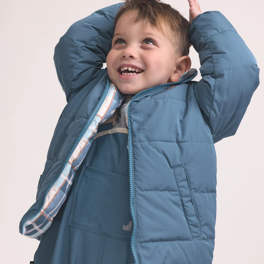 Crywolf Reversible Eco-Puffer - Blue Plaid