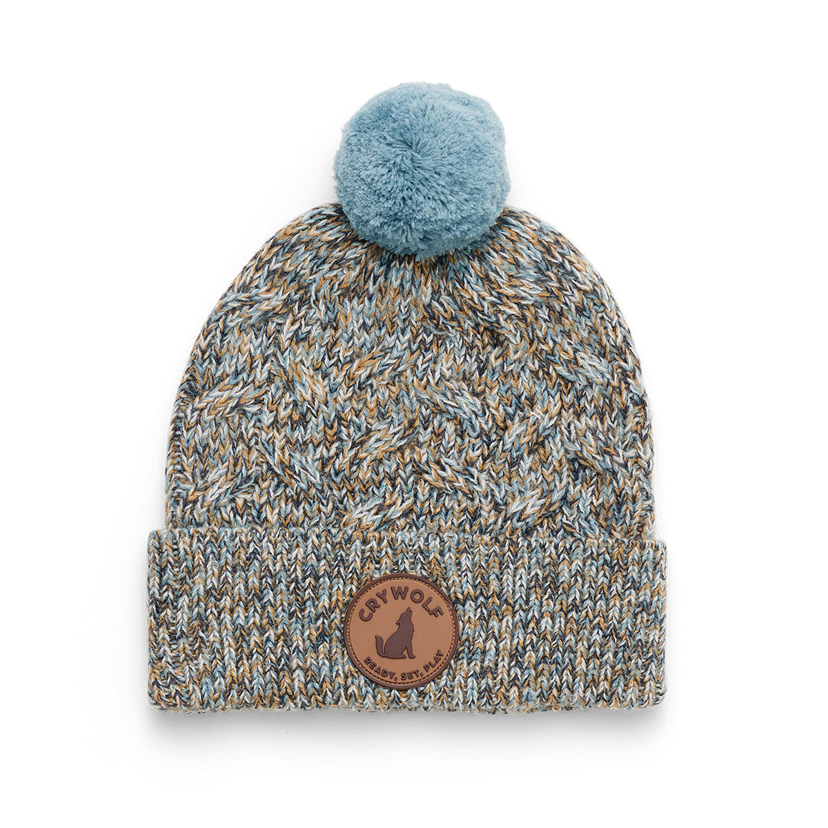 Crywolf Pom Pom Beanie - Blue Speckle