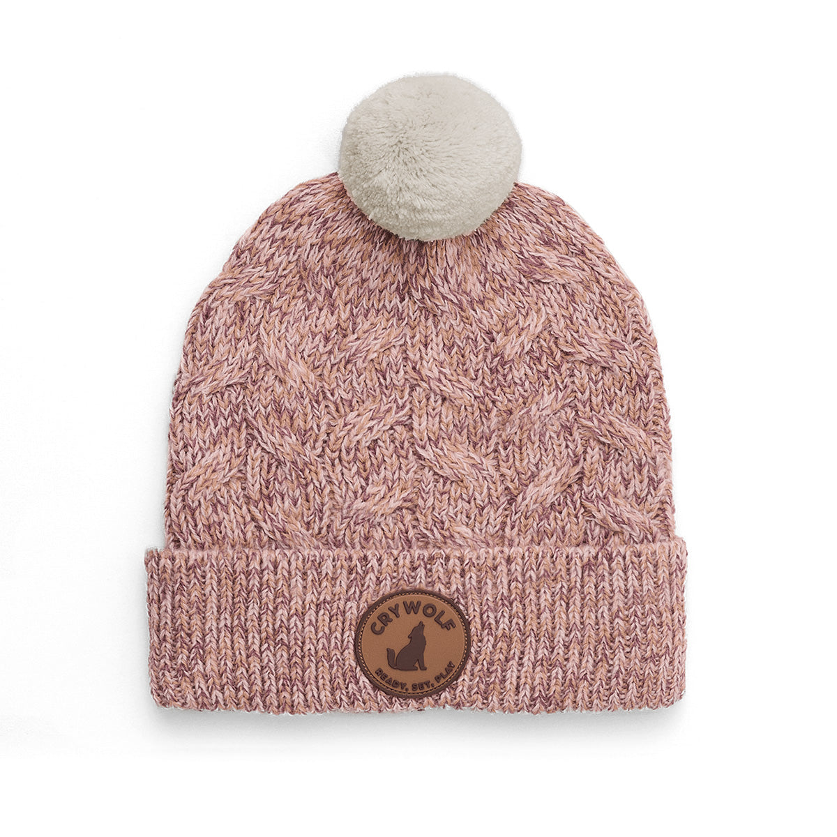 Crywolf Pom Pom Beanie - Mauve Speckle