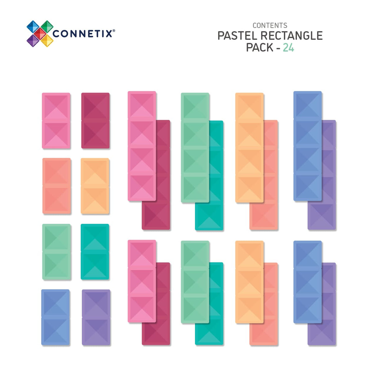 Connetix Pastel Rectangle Pack